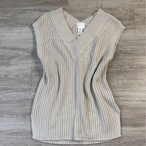 H&M Beige Ribbed Knit Top